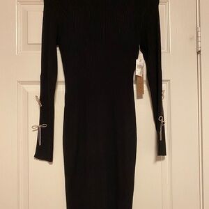Almost Famous Elegant Black Long Sleeve Dress